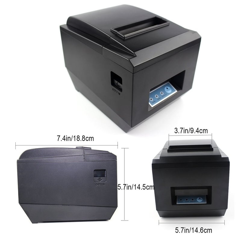 symcode POS Thermal Receipt Printer Ethernet/LAN, & Serial Port - Auto Cutter - Cash Drawer Port - Paper Width 3 1/8" (80mm) - Works on Windows XP/Vista/7/8/8.1/10 Uses - Image 2